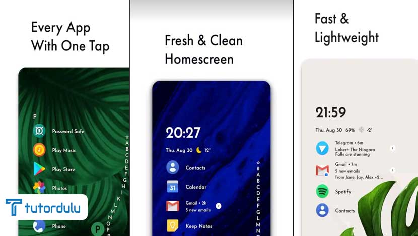Aplikasi Launcher Terbaik Android Niagara Launcher: fresh & clean