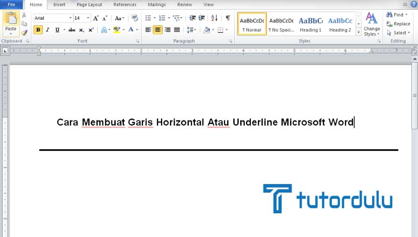 Cara Membuat Garis Horizontal atau Underline Microsoft Word