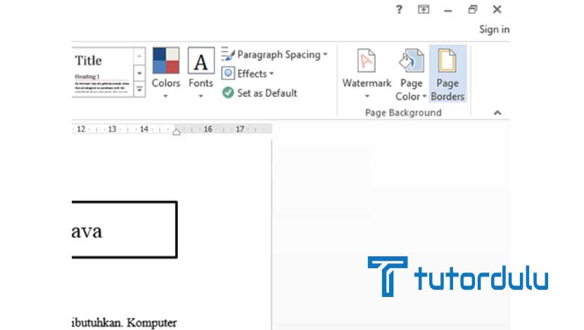 cara menambahkan batas halaman (page border) ke dokumen Microsoft Word