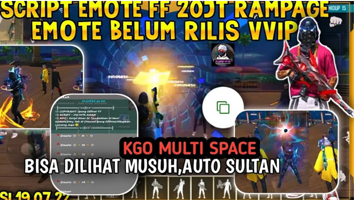 Script Emote FF 20Jt Rampage Terbaru Belum Rilis Bisa Dilihat Musuh